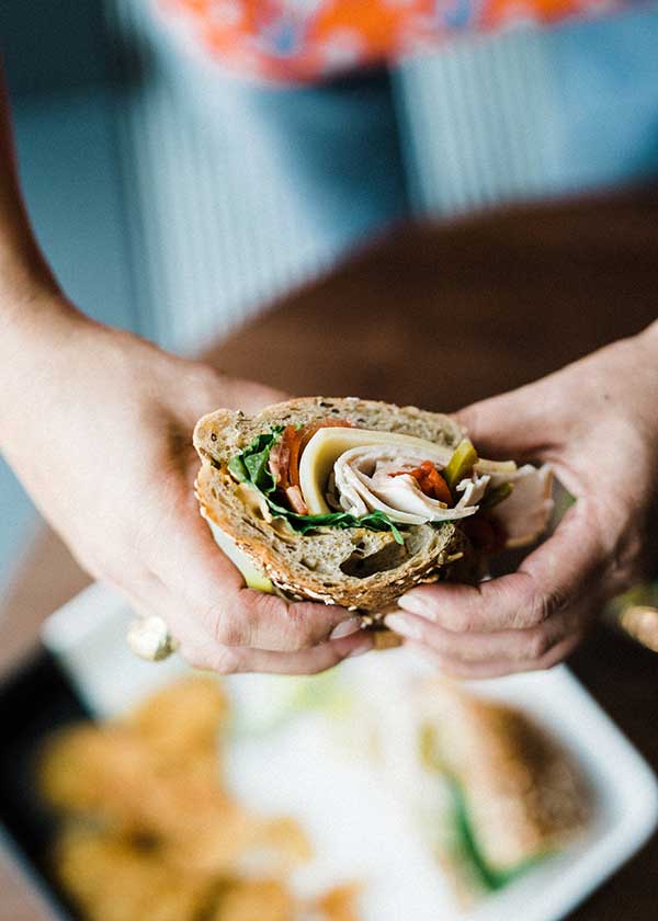 Overhead shot of falafel bowl